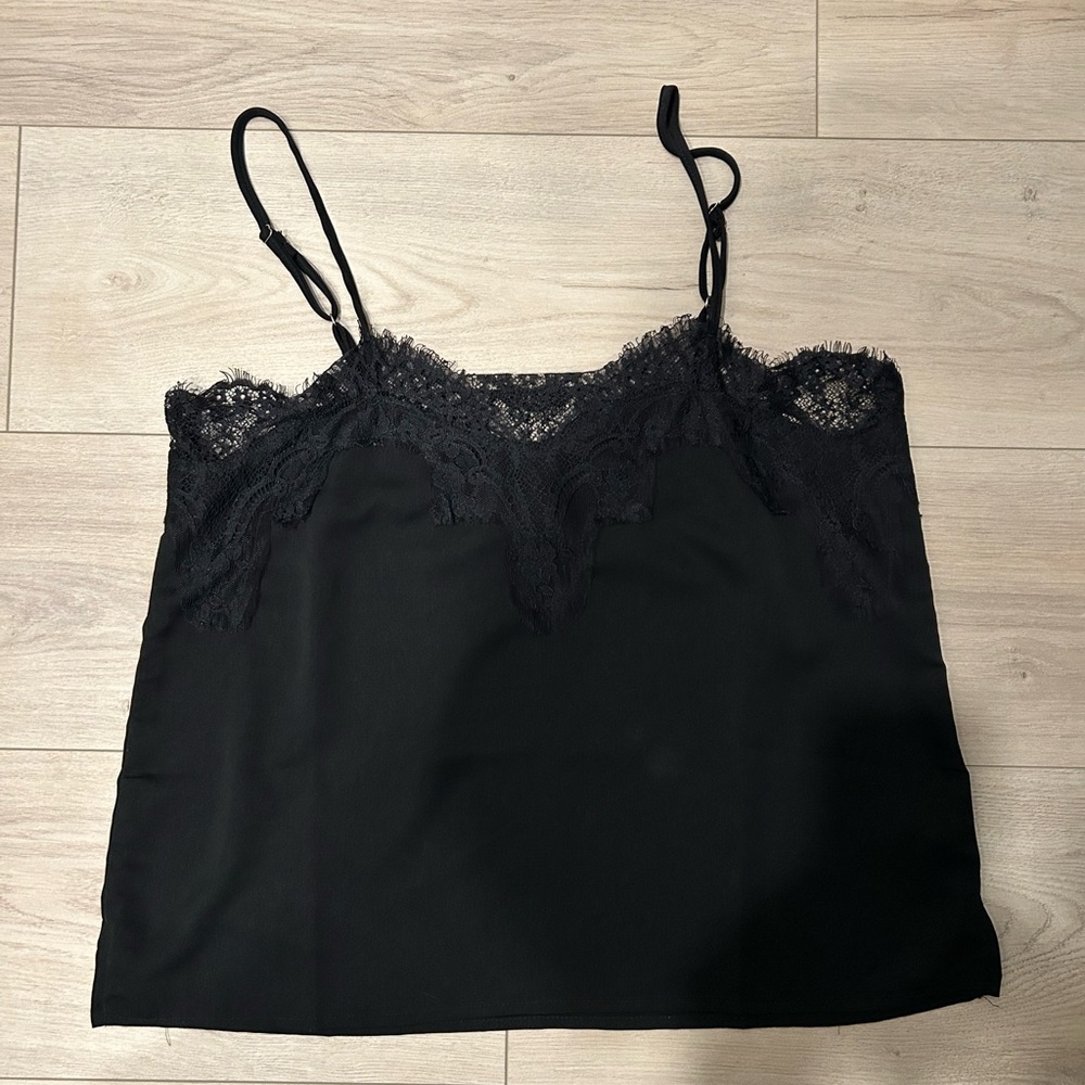 Lulu's Black Lace Detail Cami, Women’s Size M